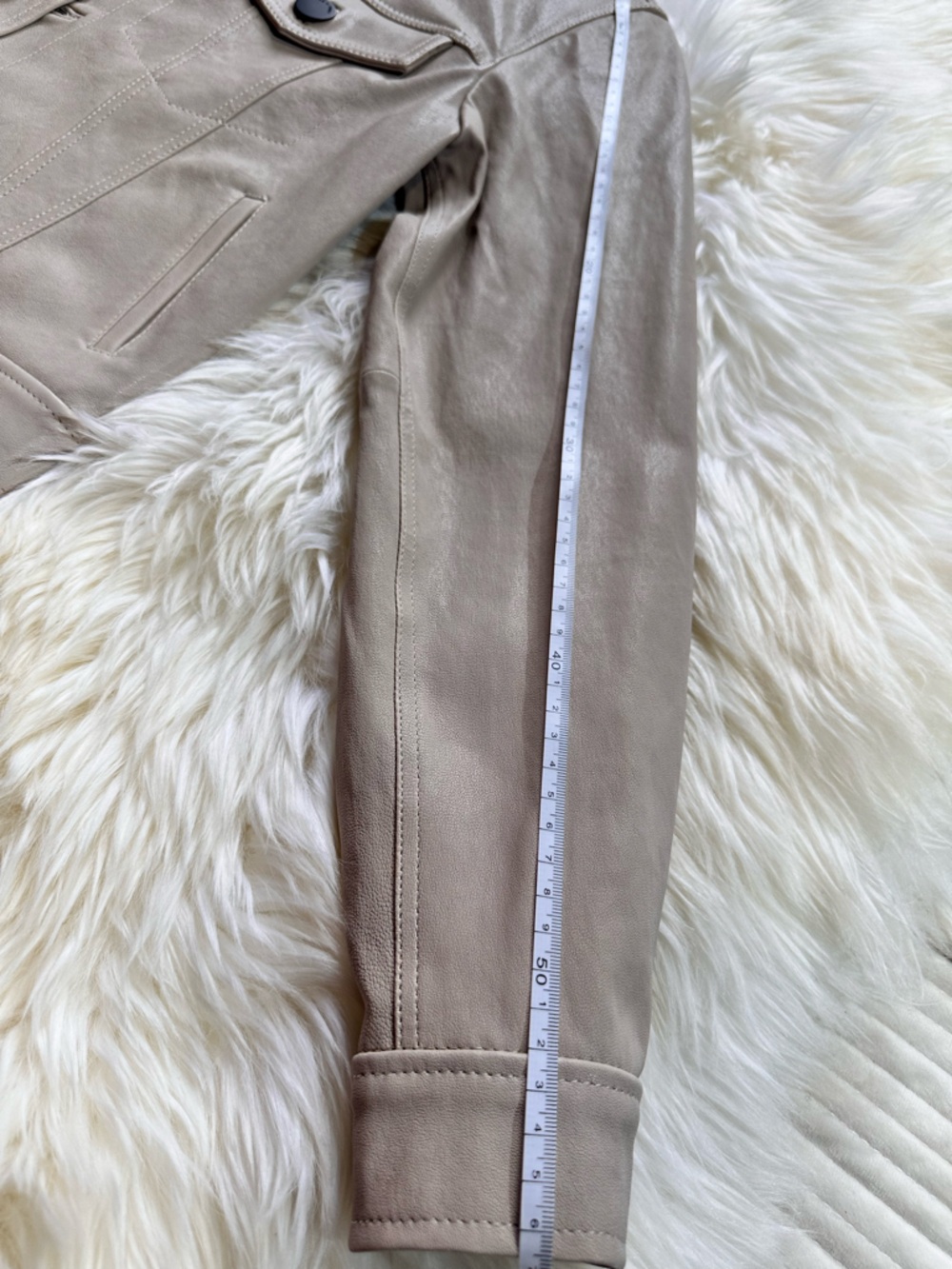 Rag & Bone Debbie Leather Jacket XS | Stone Beige Lamb Leather | NWT - Picture 8 of 11